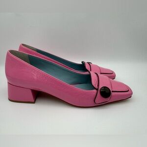 Frances Valentine Mackie Block Heel Shoes Pink / Chocolate Shoes Size 9 B